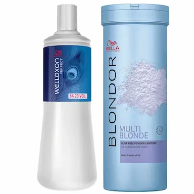 KIT WELLA BLONDOR Pó DESCOLORANTE 400G+OXIGENADA 20V 1L