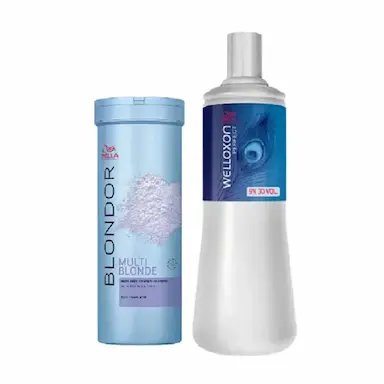 KIT WELLA BLONDOR Pó DESCOLORANTE 400G+OXIGENADA 30V 1L