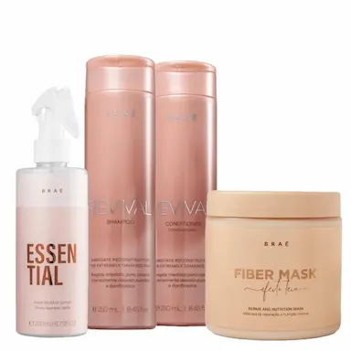 KIT BRAE REVIVAL REPARAçãO ESSENTIAL FIBER MASK (4 PRODUTOS)