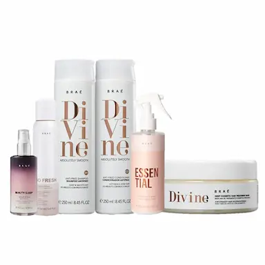 BRAE DIVINE DUO 250ML MASCARA 200ML ESSENTIAL 260ML BEAUTY SLEEP 100ML E SO FRESH 150ML