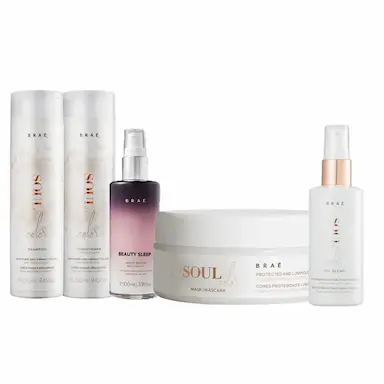 BRAÉ SOUL COLOR DUO 250ML MASCARA 200G OIL BLEND 60ML E BEAUTY SLEEP 100ML