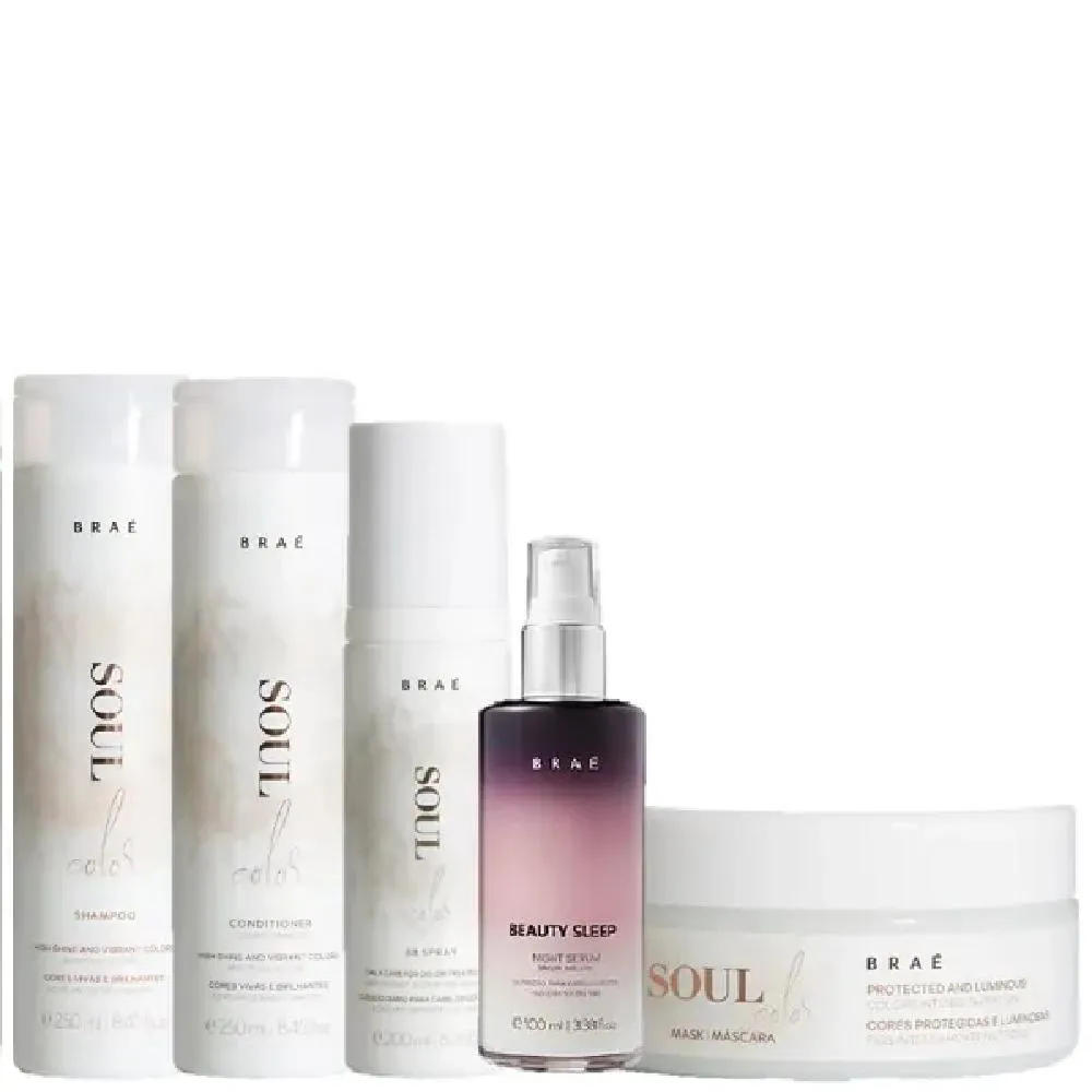 BRAÉ SOUL COLOR DUO 250ML LEAVE IN 200ML MASCARA 200G E BEAUTY SLEEP 100ML