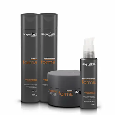 KIT ACQUAFLORA FORMA SHAMPOO CONDICIONADOR MáSCARA E ATIVADOR CONCENTRADO (4 PRODUTOS)