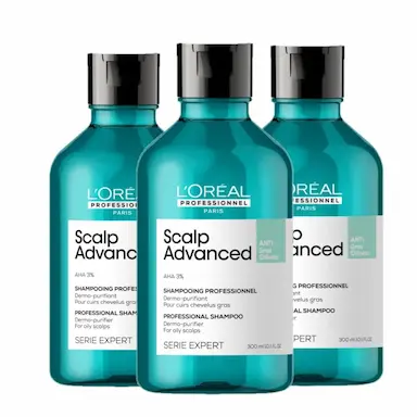 KIT L&amp;amp;#039ORéAL PROFESSIONNEL SCALP ADVANCED ANTI PELLICULAIRE DANDRUFF - SHAMPOO CALMANTE 300ML (3 UNIDADES)
