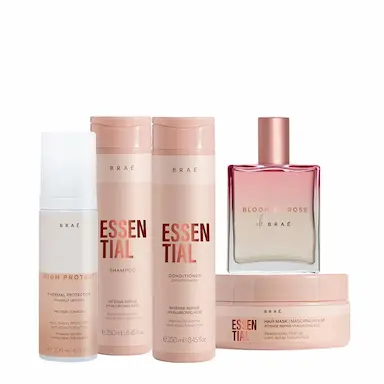 KIT BRAé HIGH PROTECT THERMAL  DUO ESSENTIAL MáSCARA E BLOOMING ROSE (5 PRODUTOS)