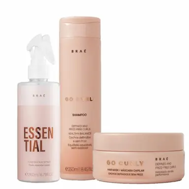 KIT BRAE GO CURLY ESSENTIAL HIDRATANTE HOME (3 PRODUTOS)
