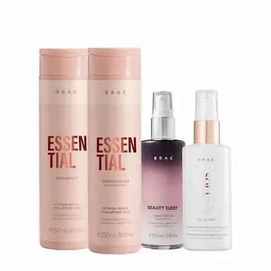 KIT BRAé ESSENTIAL SHAMPOO CONDICIONADOR BEAUTY SLEEP E SOUL COLOR OIL BLEND (4 PRODUTOS)