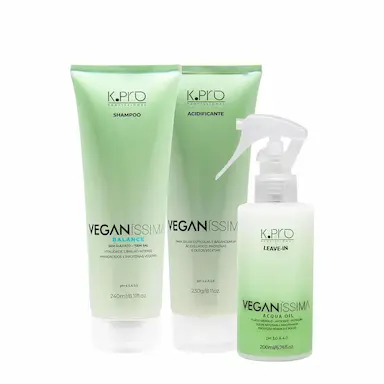 KIT K.PRO VEGANíSSIMA BALANCE SHAMPOO ACIDIFICANTE E  ACQUA OIL SPRAY LEAVE-IN (3 PRODUTOS)