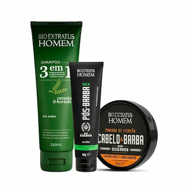 KIT BIO EXTRATUS HOMEM CABELO E BARBA GEL (3 PRODUTOS)