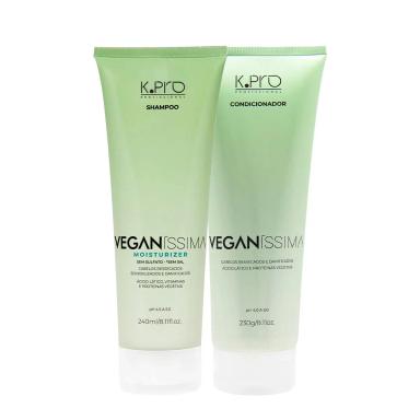 KIT K.PRO VEGANíSSIMA MOISTURIZER SHAMPOO E VEGANíSSIMA CABELOS RESSECADOS CONDICIONADOR (2 PRODUTOS)