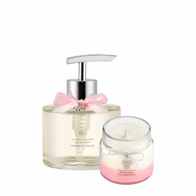 KIT FLORA VIE ROSA QUE INSPIRA SABONETE LíQUIDO E VELA PERFUMADA (2 PRODUTOS)