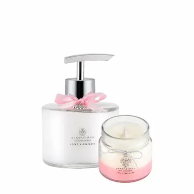 KIT FLORA VIE ROSA QUE INSPIRA LOçãO HIDRATANTE E VELA PERFUMADA (2 PRODUTOS)
