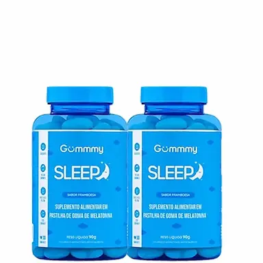 KIT GUMMY SLEEP FRAMBOESA - PASTILHA DE GOMA DE MELATONINA 90G (2 UNIDADES)