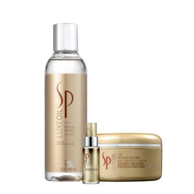 KIT SP SYSTEM PROFESSIONAL LUXE OIL KERATIN HOME CARE P E ÓLEO 30ML (3 PRODUTOS)