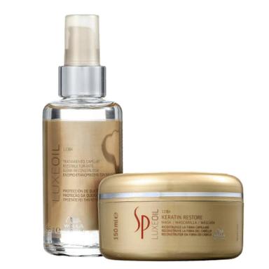 SP SYSTEM PROFESSIONAL LUXE OIL KERATIN RESTORE MASCARA 150ML E OLEO CAPILAR 100ML