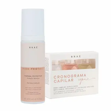 KIT BRAé HIGH PROTECT THERMAL PROTECTION E CRONOGRAMA CAPILAR REPAIR (2 PRODUTOS)
