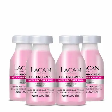 KIT LACAN LISS PROGRESS PóS PROGRESSIVA - AMPOLA DE TRATAMENTO 20ML (4 UNIDADES)