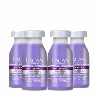 KIT LACAN LUMINUS PROGRESS MATIZADORA - AMPOLA DE TRATAMENTO 20ML (4 UNIDADES)