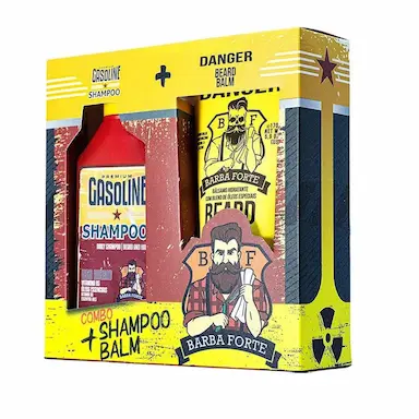 KIT SHAMPOO GASOLINE E BALM BARBA DANGER BARBA FORTE