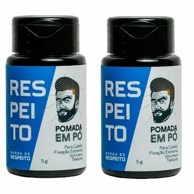 POMADA PARA CABELO EM Pó BARBA DE RESPEITO - KIT 2 UN