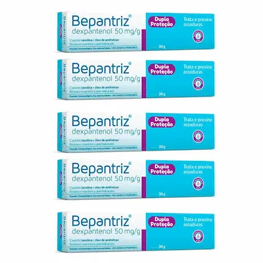 KIT 05 UNIDADES BEPANTRIZ POMADA DERMATOLóGICA DUPLA PROTEçãO CIMED 30G CADA