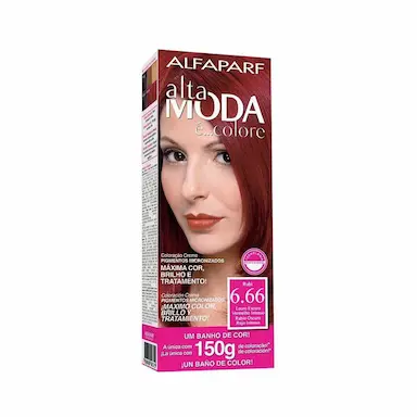 TINTURA ALTA MODA 6.66 LOURO ESCURO VERMELHO INTENSO 150GR
