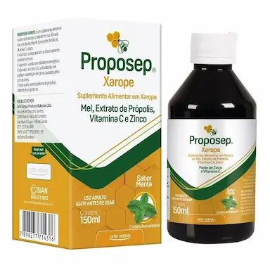 PROPOSEP XAROPE MEL, PROPOLIS, VITAMINA C E ZINCO MENTA150ML
