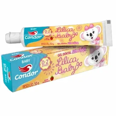 GEL DENTAL CONDOR BABY LILICARIPILICA 0-2 ANOS SEM FLUOR 50G