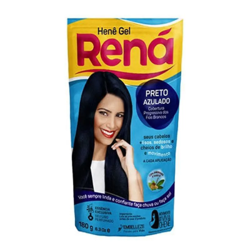 HENE GEL RENA NATURALMENTE ABSOLUTA PRETO AZULADO 180GR