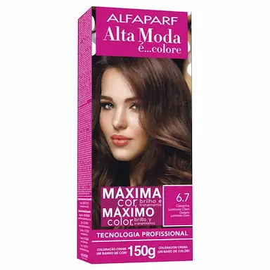 TINTURA ALTA MODA 6.7 CASTANHO LUMINOSO CLARO 150G