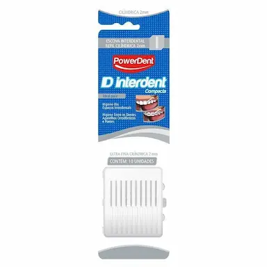 ESCOVA POWERDENT INTERDENTAL CILINDRICA ULTRA FINA 2MM BRANC