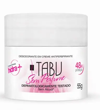 DESODORANTE TABU CREME SEM PERFUME 55G