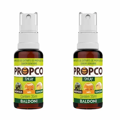 KIT 2UNI PROPCO SPRAY DE PRóPOLIS, MEL E GENGIBRE (35ML) - BALDONI