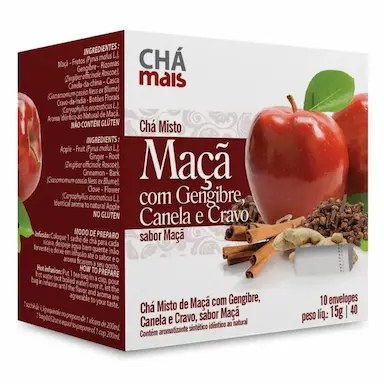 CLINICMAIS CHá GEN, CAN, CRA MAçã 10 SACHêS 15G - CHá MAIS