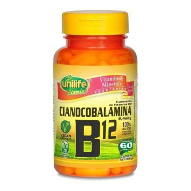CIANOCOBALAMINA - VITAMINA B12 450MG 60 CáPS - UNILIFE