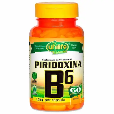 PIRIDOXINA - VITAMINA B6 500MG 60 CáPS - UNILIFE