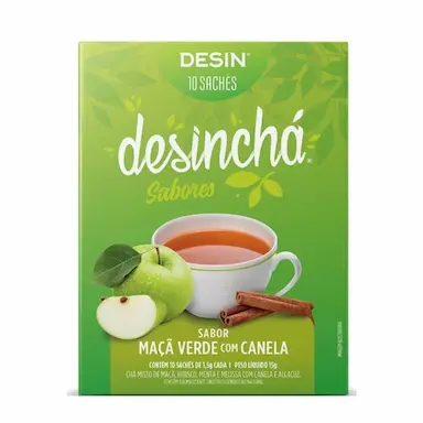 DESINCHA MACA VERDE COM CANELA 10 SACHES - DESINCHá