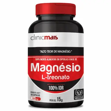 CLINICMAIS MAGNéSIO L-TREONATO 30 CáPS 450MG 13,5G - CHá MAIS