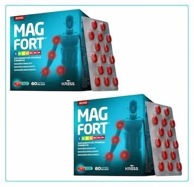 KIT 2 SUPLEMENTO ALIMENTAR MAG FORT COM 60 CAPS - KRESS