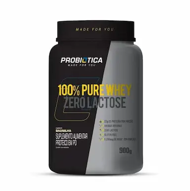 100% PURE WHEY ZERO LACTOSE (900G) PROBIóTICA - BAUNILHA