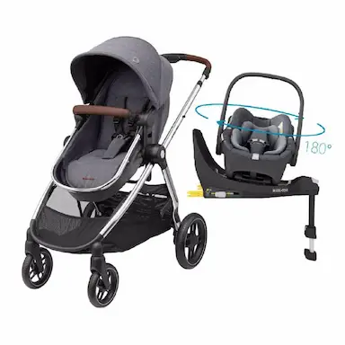 CARRINHO COM BEBê CONFORTO TRAVEL SYSTEM ANNA LUXE TRIO ISOFIX MAXI-COSI TWILLIC GREY