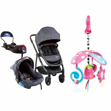 TRAVEL SYSTEM EPIC LITE TRIO INFANTI - BLACK DEEP + MINI MOBILE PACK  GO - PRINCESS TALES