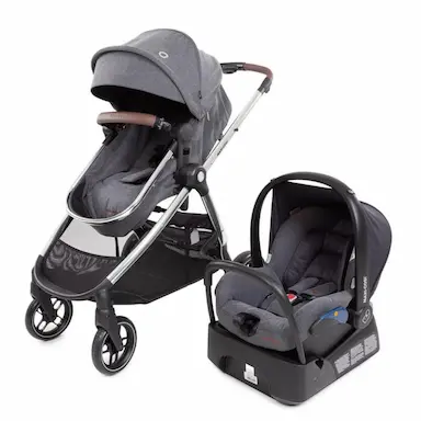 CARRINHO COM BEBê CONFORTO TRAVEL SYSTEM ANNA LUXE TRIO TWILLIC GREY MAXI-COSI