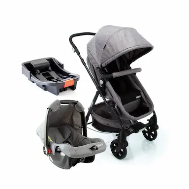 TRAVEL SYSTEM POPPY 3.0 TRIO COSCO - CINZA MESCLA