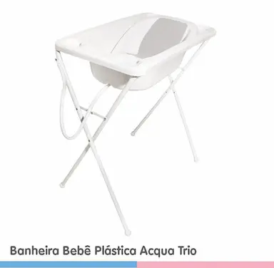 BANHEIRA DE BEBê PLáSTICA ACQUA TRIO GALZERANO BRANCA