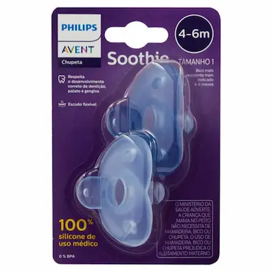 CHUPETA SOOTHIE AZUL 4-6M DUPLA - PHILIPS AVENT
