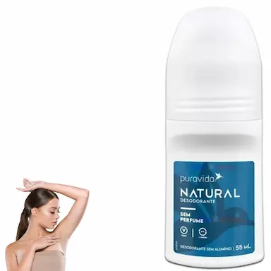 DESODORANTE NATURAL SEM ALUMíNIO 55ML - PURAVIDA SEM Cheiro