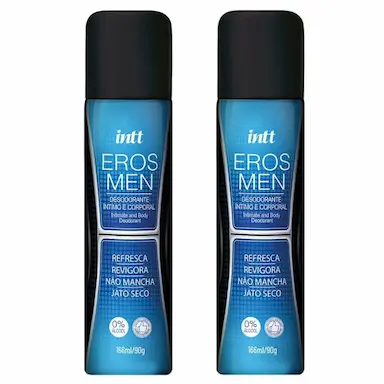 KIT 2 DESODORANTE PERFUME INTIMO MASCULINO EROS INTT 166ML