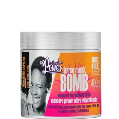 SOUL POWER FORCE MASK BOMB MáSCARA CRESCIMENTO CABELOS CACHEADOS 400G