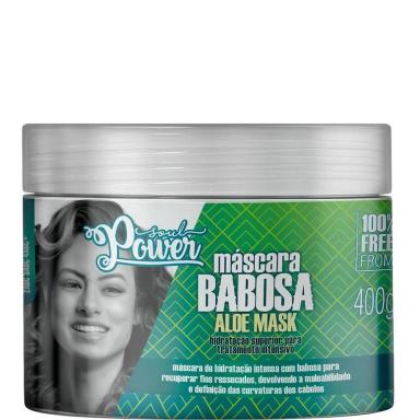SOUL POWER BABOSA ALOE MASK MáSCARA DE HIDRATAçãO INTENSA CACHOS 400G